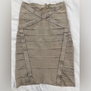 Herve Leger pencil gray distressed Skirt XS